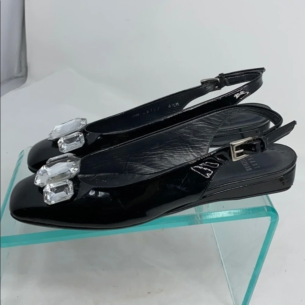 Stuart Weitzman Sz 6.5 Black Patent Leather Shoes - Picture 6 of 9